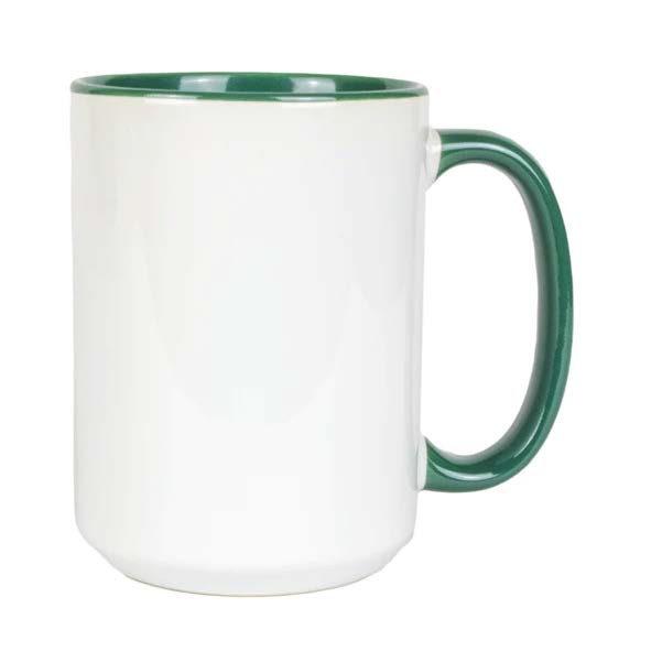 Dark Green handle Coffee Mug